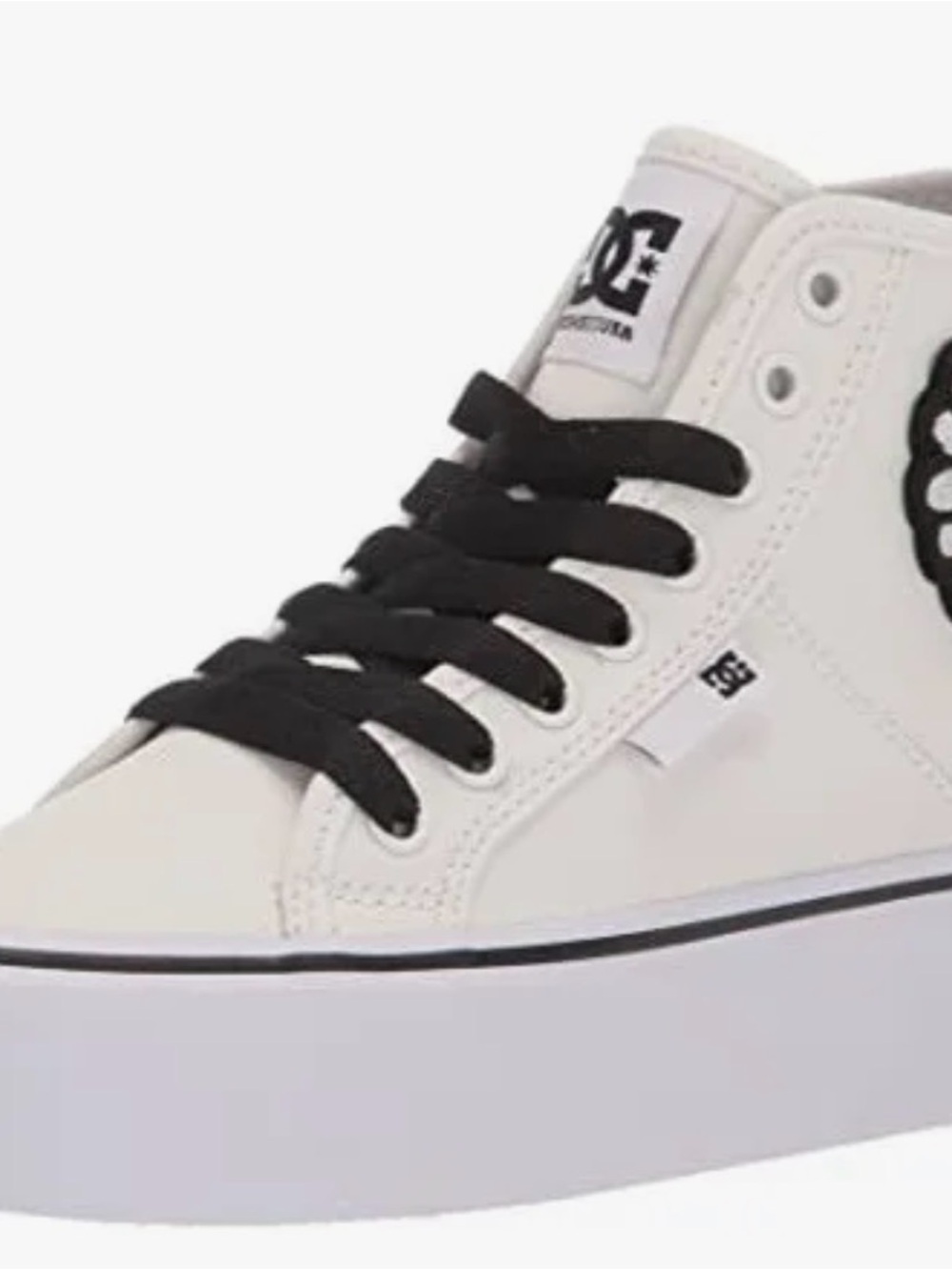 Limited edition DC Women’s White High-Top Sneakers with Black Laces